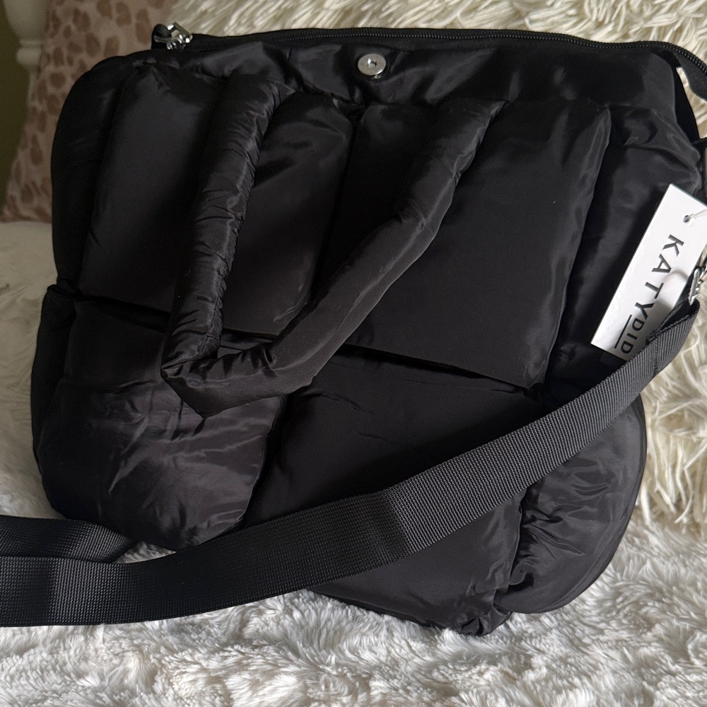 Black Puffer Tote Bag
